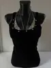 Chaleco Sexy de Tirantes con Cuello en U Decorativo Gótico Nuevo Europeo y Americano Top de Moda Negro Delgado