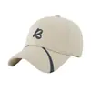Nova Linha de Design de Nicho com Padrão de Listras Boné de Beisebol Que Faz o Rosto Parecer Menor, Chapéu Versátil de Proteção Solar, Boné de Beisebol Americano Retro com Letras