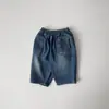 Jeans delgados de terciopelo con efecto desgastado, estilo coreano para niñas, 2026, simples, versátiles, pantalones harén casuales de cintura elástica, estilo zanahoria, para otoño e invierno