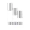 Botella de Aluminio Electroquímico Plateada al Vacío como Botella Dispensadora de Loción Tipo Pulsador Botella Dispensadora de Esencia 15/30/50ml Productos para el Cuidado de la Piel