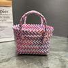 Bolso tejido de plástico nuevo del fabricante, cesta tejida, bolsa de regalo tejida a mano, bolsa de playa para mujer
