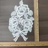 26/20cm Encaje Bordado Blanco Frontal y Trasero DIY Accesorios de Ropa Hechos a Mano Decoración de Escote para Vestido de Novia