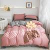 Nuevo Estilo Algodón Lavado Color Sólido Juego de Cuatro Piezas Estilo ins Lijado Cama Dormitorio Estudiantil Textil para el Hogar Simple