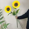 Girasoles Artificiales al por Mayor, Girasoles Falsos, Flores de Seda, de Mano para Bailar, Fotografía, Boda, Decoración de Sala de Estar, Exhibición de Piso