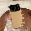 Funda de Teléfono de Cuero Naranja con Ventana Grande Adecuada para Apple 17Promax Gama Alta 15 Protección de Lente 13/14/16