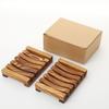 Fabricante bandeja de jabón de madera marrón para inodoro inodoro escurridor caja de jabón ranurada soporte para jabón juego de dos piezas traje