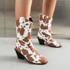 Botas de comercio exterior nuevas transfronterizas primavera y otoño 2023 tacón grueso europeo y americano talla grande 40-44 Botas de jinete botas de vaca retro