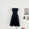 Top/Falda de tubo de lyocell ligero con rayas metálicas de verano