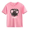Comercio Exterior Americano Verano Pesado Color Sólido Estampado de Letras Algodón Manga Corta Camiseta Manga Media Ropa para Clase Padre-Hijo Ropa para Niños
