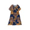 Camisola de Algodão e Seda para Mãe Feminina plus size Solta Vestido de Algodão Artificial para Meia-idade e Idosos Manga Curta Bolso Roupa de Casa