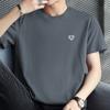 Playera de Manga Corta de Algodón Puro para Hombre, Holgada, Moderna, Verano, Todo Algodón, Manga Media, Top Estampado de Amor para Pareja, Ropa