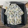 Camisas estampadas para hombre, estilo hawaiano de Hong Kong, holgadas e informales, de manga corta, chaquetas con protección solar.