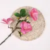 3 Flores Artificiais de Magnólia de Chá para Decoração de Café, Flores de Seda para Cenários Populares de Fotos, Flores Artificiais para Arranjo de Mesa de Jantar em Casa