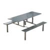 Mesa y sillas de comedor de cantina Mesa de comedor de una pieza de acero inoxidable Mesa de comedor rápida para estudiantes y empleados Mesa de comedor de una pieza de acero inoxidable