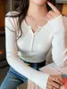 Suéter com decote V feminino estilo fino para usar por baixo camiseta de base justa primavera e outono estiloso versátil moderno malha slim fit feminina