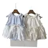 Estilo Coreano Nuevo para Bebé Niña Lindo y Dulce Mono de Princesa Verano Delgado Algodón Fresco Vestido sin Mangas