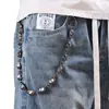 Corrente de Jeans Caveira de Metal Europeia e Americana Hip-Hop Estilosa Corrente de Cintura Caveira Escura Bonita e Cool Corrente de Calça de Alta Qualidade e Resistente