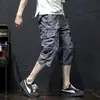 Amazon Caliente Talla Grande Overol Delgado Suelto Overol Pantalón de 7 Puntos para Hombre Pantalones Capri Multibolsillo