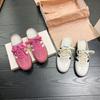Tênis Planos Transparentes Femininos Coloridos Sapatos de Treino Alemães 2024 Verão Versátil Couro Genuíno Casual Tamanho Grande 41-43 Chinelos para Mulheres