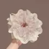 Goma para el pelo de estilo coreano, tamaño extragrande, de intestino de cerdo, estilo casual para niñas, linda cuerda floral para coleta con lazo