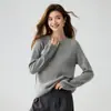 Suéter base de punto Kangbaolai para mujer, 25% seda de morera 75% cachemira, cuello redondo, mangas raglán, corte holgado, estilo casual