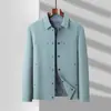 Jaquetas de Alta Qualidade para Homens de Meia-Idade, Jaquetas de Primavera e Outono, Tops Masculinos Finos Casuais de Negócios Sem Ferro e Botões, Roupas para Pai