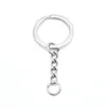 Llavero de Metal con Cadena En Stock Anillo Plano con Cadena Llavero Color Oro Rosa Accesorios de Colgante DIY Colgante de Regalo