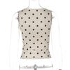 Roupas Femininas Amazon 2025 Verão Nova Moda Estampa de Bolinhas Slim Gola Redonda Sem Mangas Top Feminino Atacado Comércio Exterior