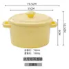 Er Li Bol para Hornear con Tapa, Bol para Postre Binaural, Bol para Sopa, Cerámica, Bol para Huevo al Vapor, Taza, Tapa para Bol de Comida Complementaria para Bebé, Alta Resistencia