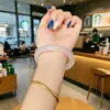 Nuevo brazalete de ágata calcedonia blanca luna estilo chino de Zhao Lusi para mujeres jóvenes, brazalete de jade gelatina de lichi