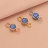 Directo de fábrica en stock al por mayor acero inoxidable piedra de nacimiento de diciembre piedra de cumpleaños colgante de anillo doble accesorios de joyería DIY