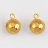 Acero Inoxidable Simple Brillante Martillado Bola de Oro Colgante Bola Redonda Bola Colgante Círculo Simple y Doble DIY Collar Pulsera Accesorios de Joyería