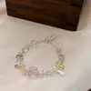 Pulseira de Miçangas Coloridas Frescas de Verão Dopamina Doce Moda Exquisita Leve Luxo High-End Versátil Ornamento de Mão para Mulheres