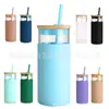 Cubierta de Haya de 9.3 pulgadas Vidrio de 20 oz Popote de Silicona Vidrio Protector