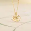 Yuebao Joyería Cristal Natural Plata de Ley S925 Chapado en Oro Citrino Caballo Mecedor Lindo Colgante de Collar del Zodiaco