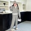 Traje casual de primavera para niñas 2025, nuevo estilo occidental para niñas, sudadera falsa de dos piezas, pantalones anchos deportivos de primavera y otoño para niños grandes