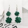 Novo St Criativo. Brincos Dia do Parker Distintivos Verde Simples Trevo da Sorte Acrílico Brilhante Brincos Femininos