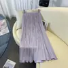 Procesando Falda Plisada Básica Personalizada Cintura Elástica Refrescante Transpirable Versátil Estilo Perezoso Moderno Versátil Longitud Media