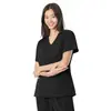 Artículo de venta caliente TEMU color sólido pantalones de manga corta ropa para lavar a mano para hombres y mujeres talla grande ocio doctor hospital enfermera ropa