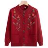 Suéter de inverno da mãe Cardigan para mulheres de meia-idade e idosas Vestido de vela engrossado da primavera e do outono