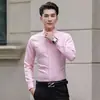 Camisa de manga larga de otoño para hombre, venta al por mayor profesional, camisa de manga larga blanca de corte entallado para hombre