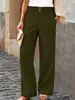 2026 Verano Nuevo Moda Cruzada Europea y Americana Comercio Exterior Casual Rectos Tejidos Pantalones Largos de Mujer Pantalones Casuales Verano