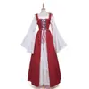 Disfraces Europeos y Americanos Transfronterizos de Halloween para Mujer, Vestido Retro de Dos Piezas de Palacio, Disfraces de Escenario de Drama Medieval