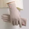 Guantes Cálidos Transfronterizos para Mujer N379 Otoño e Invierno Conducción al Aire Libre A prueba de Viento y Frío Pantalla Táctil Forro Polar Guantes de Terciopelo Alemán Venta al por Mayor