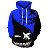 Comercio exterior transfronterizo popular impresión digital 3D suéter de manga larga para hombre europeo y americano thriller de terror sudadera con capucha de graffiti abstracto