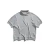 Camisa Polo Tricotada Rumeng 2026 Verão Estilo Old Money Manga Curta Masculina e Feminina Retrô Casal Solta Versátil Gola Camisa
