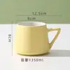 Taza de Cerámica Creativa y Sencilla, Vaso de Agua Redondo con Asa, Taza de Té para Habitación de Hotel, Taza de Regalo, Taza de Café, Taza de Té con Leche