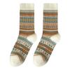 Calcetines de media pantorrilla para mujer para Otoño e Invierno, Estilo Étnico Retro, Calcetines Largos Rayados, Estilo Hong Kong