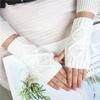 Guantes de medio dedo de lana con diamantes de punto para hombre y mujer, estilo coreano cálidos, para montar a caballo al aire libre, estilo Yifan, otoño e invierno