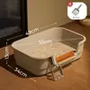 Bandeja para gatos extragrande anti-derrames, arenero para gatos semi-cerrado de patas bajas, caja de arena para gatos elevada estilo abierto, accesorios para mascotas